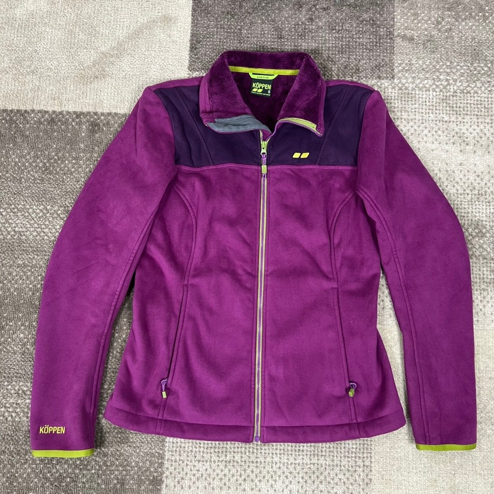 Koppen Womens Fleece Jacket Purple Full Zip Size S Outdoor Activewear